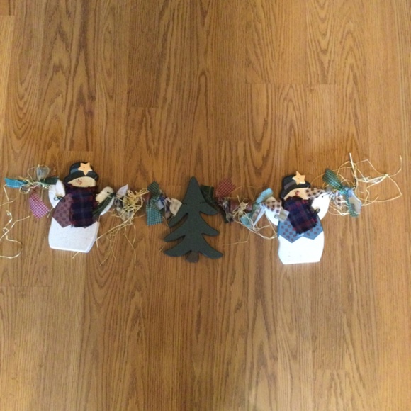 Snowman Christmas Tree Wooden 27” Long Swag Decor - Picture 2 of 6